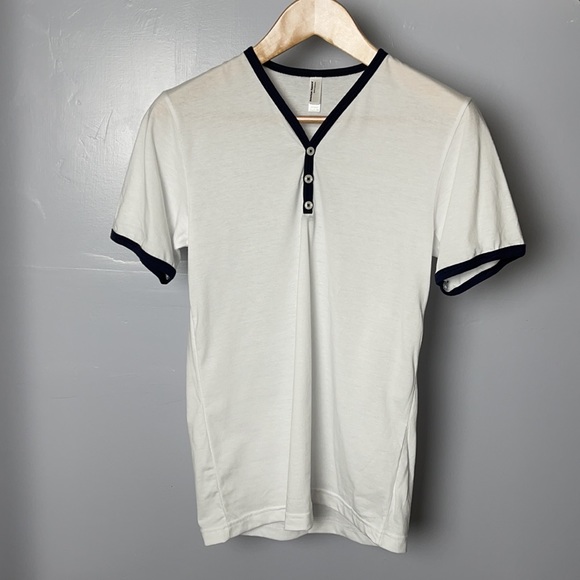 New American Apparel Y Neck Henley Ringer Tee - Picture 5 of 8